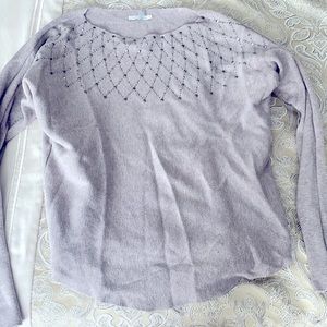 Sparkling wide neck periwinkle sweater